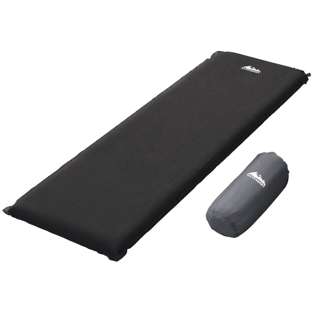 Self Inflating Mattress Camping Sleeping Mat Air Bed Pad Single Black