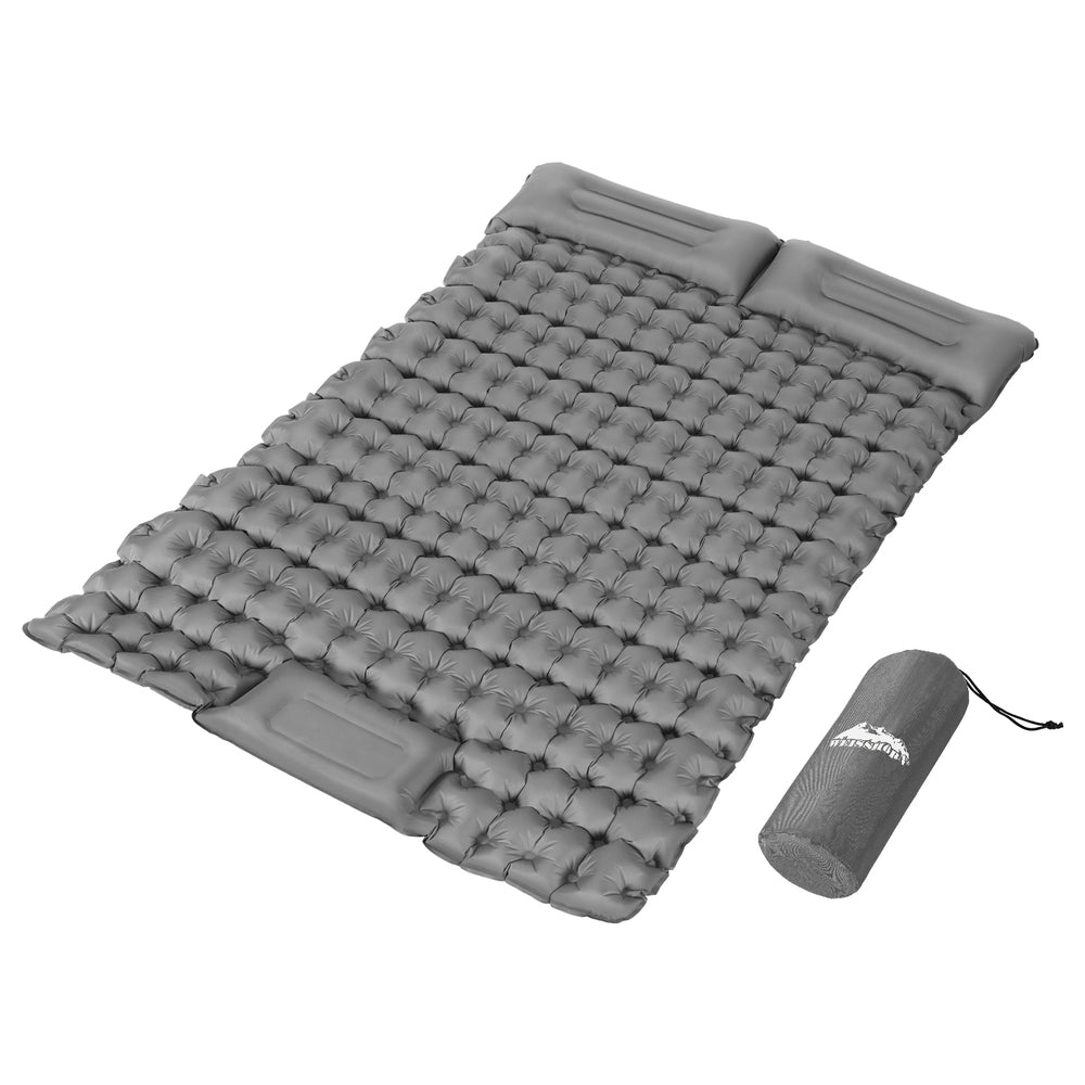 Self Inflating Mattress Camping Sleeping Mat Air Bed Double Pillow Bag