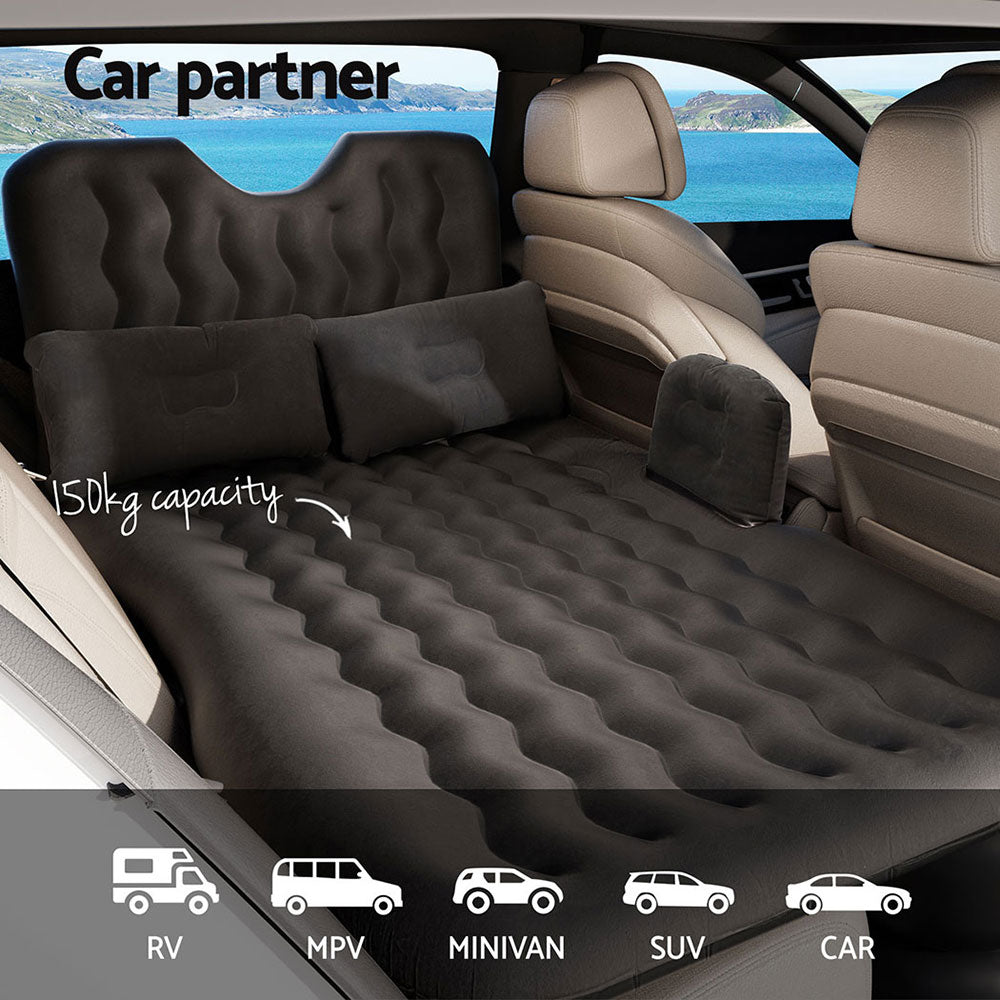 Car Mattress 176x80 Inflatable SUV Back Seat Camping Bed Charcoal