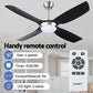 52'' Ceiling Fan DC Motor w/Light w/Remote Black