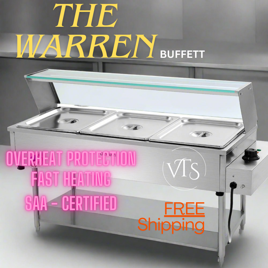 THE WARREN -Commercial Food Warmer Bain Marie Electric Buffet Pan Stainless Steel