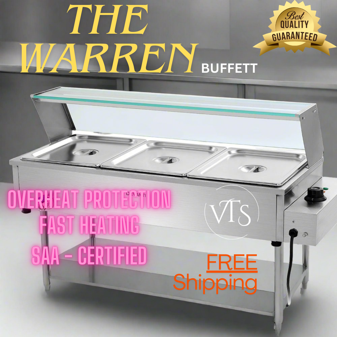 THE WARREN -Commercial Food Warmer Bain Marie Electric Buffet Pan Stainless Steel