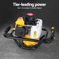 63cc air-cooled 2-stroke engine with tier-leading power text on a dark background