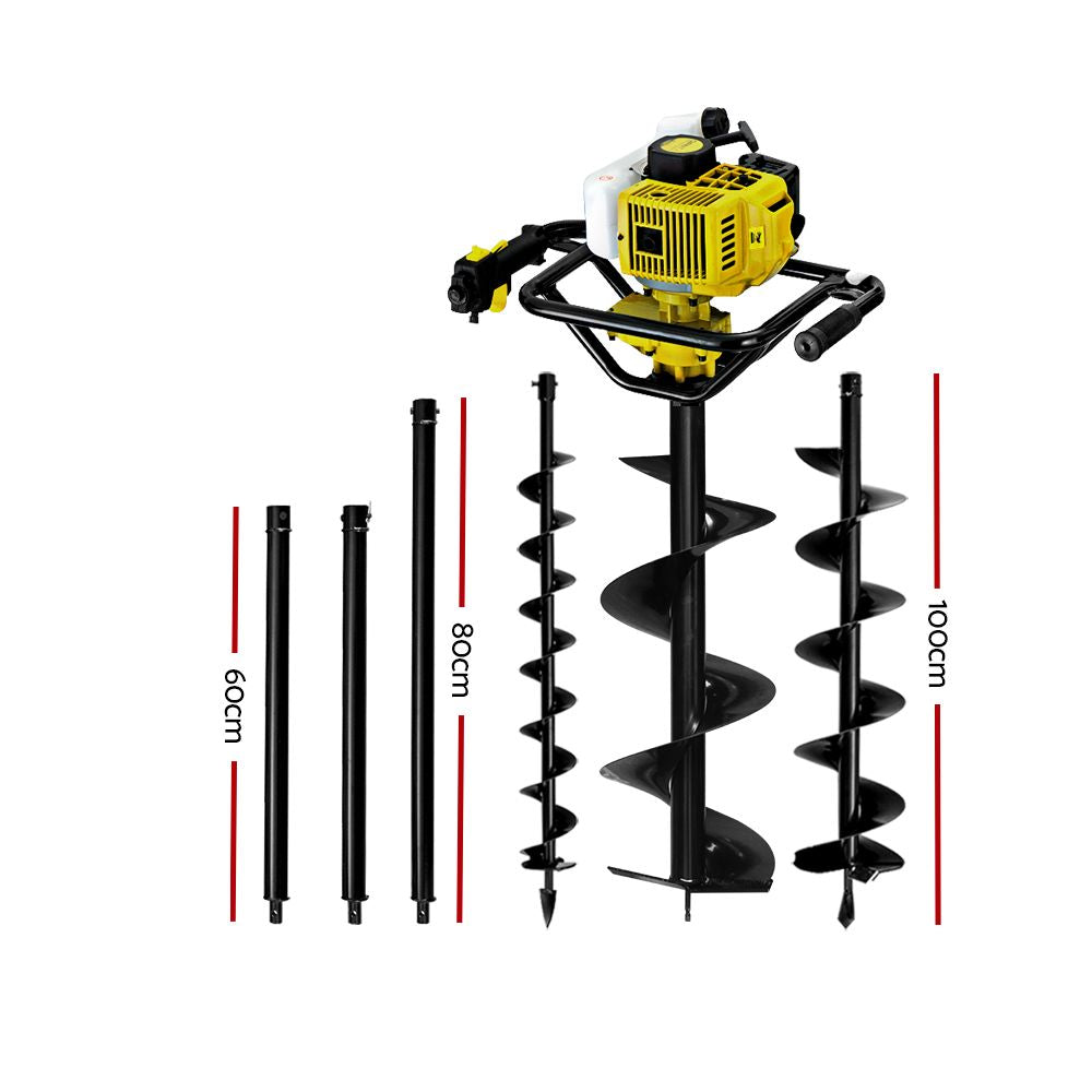 Stump grinder with drill bits on a white background