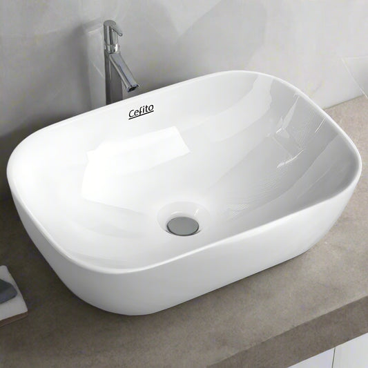 Bathroom Basin Ceramic Vanity Sink Hand Wash Bowl 46x33cm