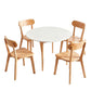 5 Piece Round Dining Table and Chair Set – 108cm, White