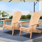 Set of 2 Wooden Adirondack Outdoor Chairs – Natural