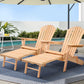 Adirondack Outdoor Chair and Ottoman Set – Natural Wooden Lounge