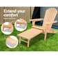 Adirondack Outdoor Chair and Ottoman Set – Natural Wooden Lounge