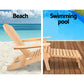 Adirondack Outdoor Chair and Ottoman Set – Natural Wooden Lounge