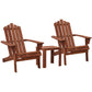 3 Piece Adirondack Outdoor Table and Chairs Set – Brown Timber