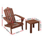 3 Piece Adirondack Outdoor Table and Chairs Set – Brown Timber