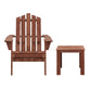 3 Piece Adirondack Outdoor Table and Chairs Set – Brown Timber