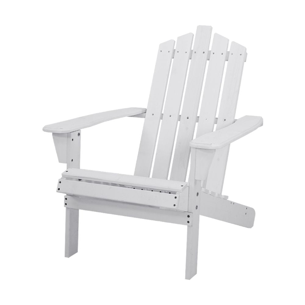Wooden Adirondack Outdoor Chair – White
