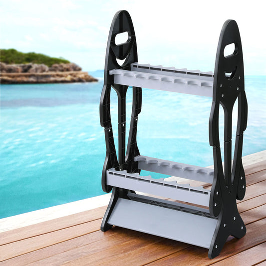 Fishing Rod Holder 16 Storage Rack Fishing Pole Stand Garage Organizer Holds