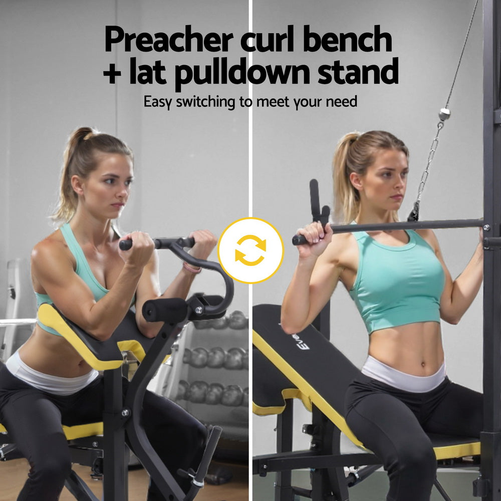 14-in-1 Adjustable Multi-Station Weight Bench – Home Gym