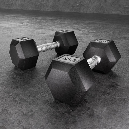 20kg Hex Dumbbells Set Dumbbells Weights Lifting Bench Gym Workout 2x10kg