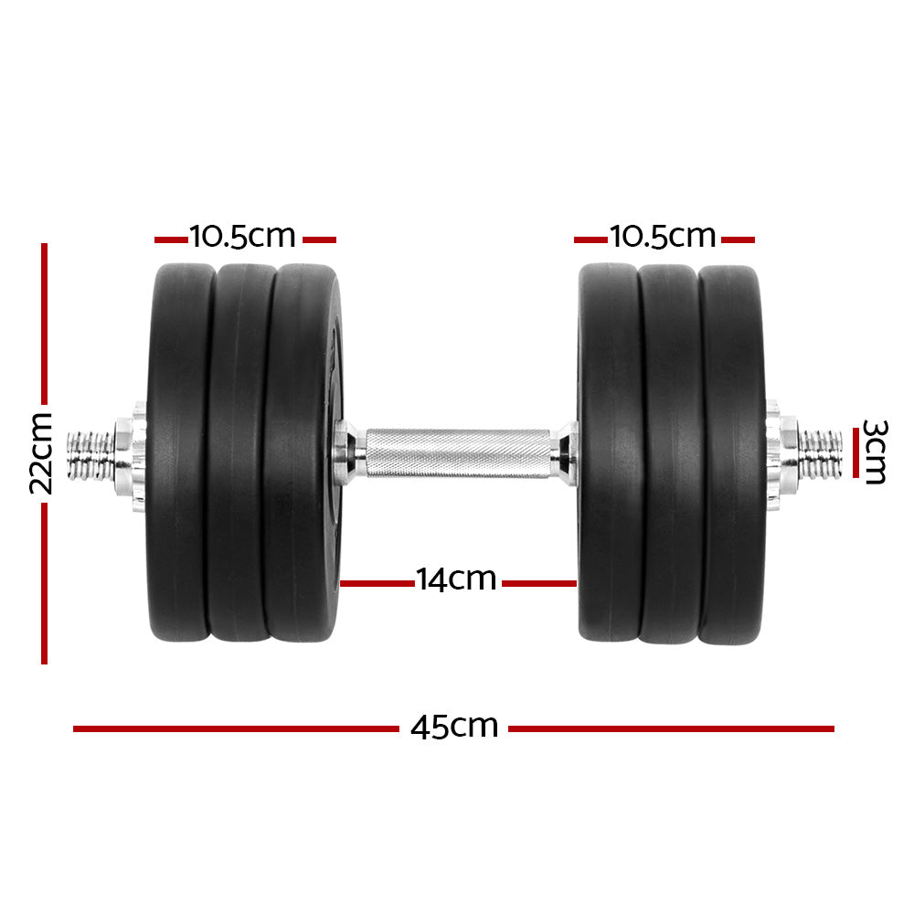 35kg Dumbbell Set Weight Plates Dumbbells Lifting Bench