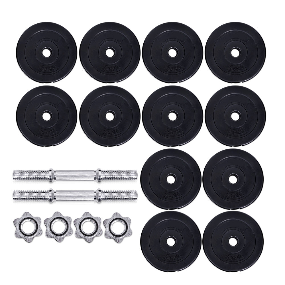 35kg Dumbbell Set Weight Plates Dumbbells Lifting Bench