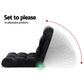 Black inflatable chair with adjustable positions on a white background