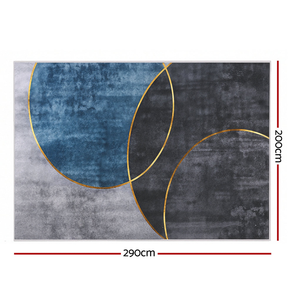 200x290cm Washable Geometric Floor Rug – Large Area Rug