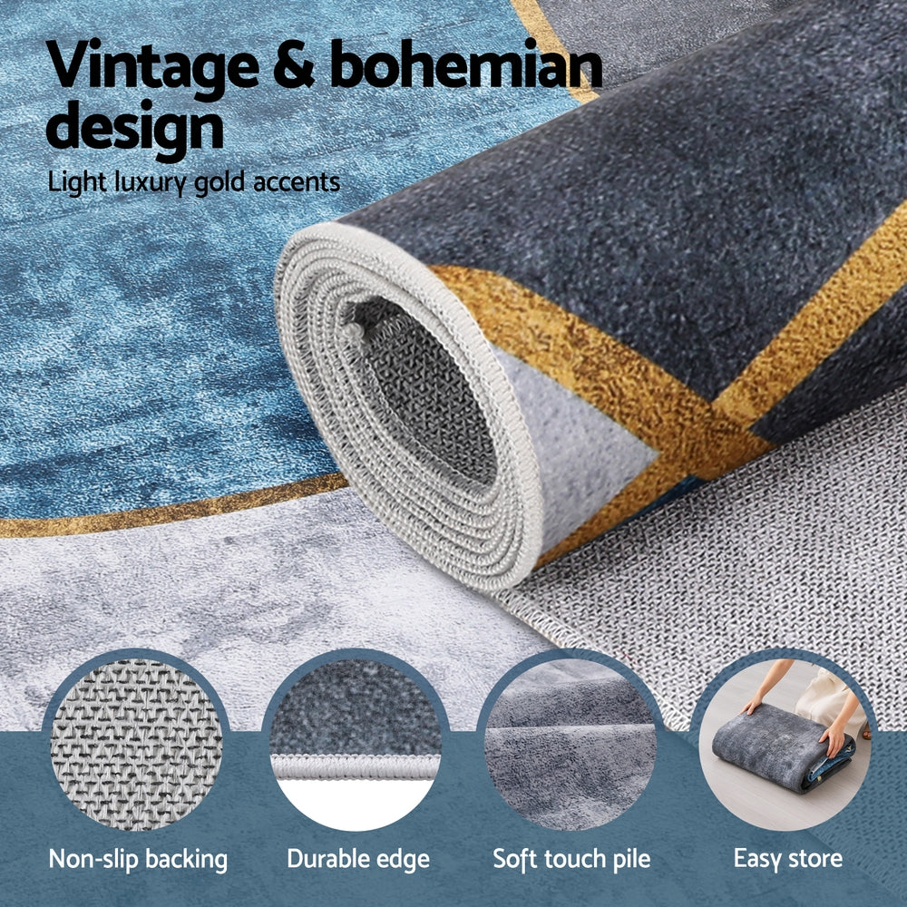 200x290cm Washable Geometric Floor Rug – Large Area Rug
