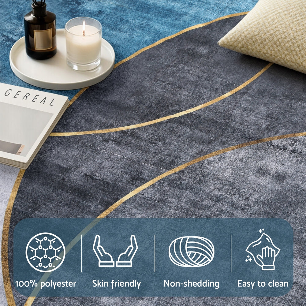 200x290cm Washable Geometric Floor Rug – Large Area Rug