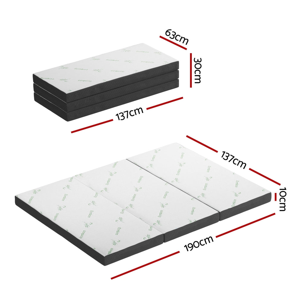 Mattress with dimensions labeled on a white background