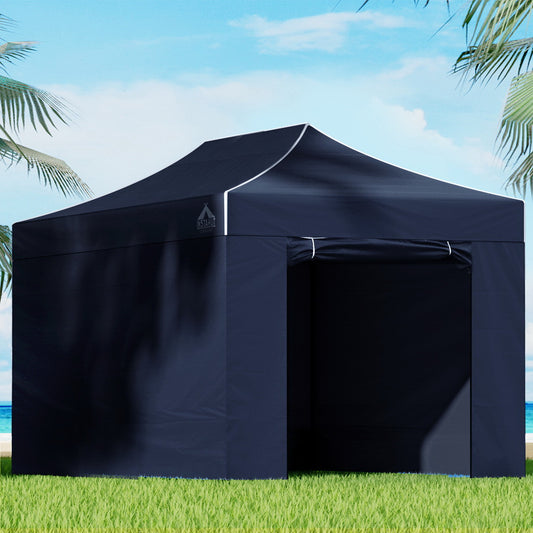 Gazebo 3x4.5 Pop Up Marquee Folding Tent Wedding Gazebos Camping Outdoor Shade Canopy Navy
