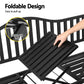 Outdoor Garden Bench Seat with Steel Foldable Table Patio Furniture Black