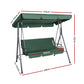 Outdoor Swing Chair Garden Bench Furniture Canopy 3 Seater Green