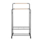 Clothes Rack Double Rod Airer Rail Coat Stand Hanger Storage Shelf