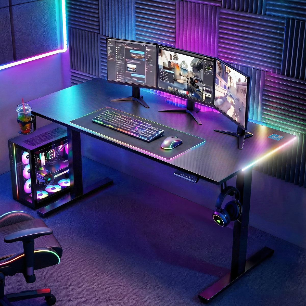 140cm Electric Standing Desk – Height Adjustable Gaming Desk