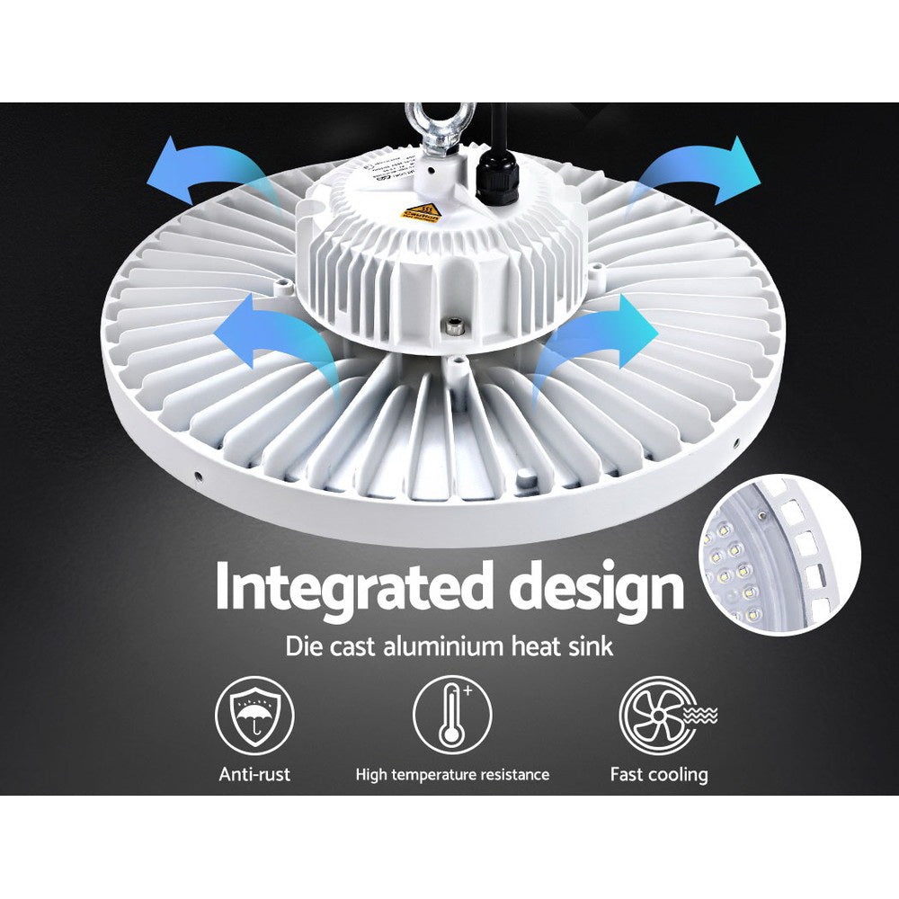 LED High Bay Lights 200W UFO Industrial Shed Warehouse Factory Lamp White