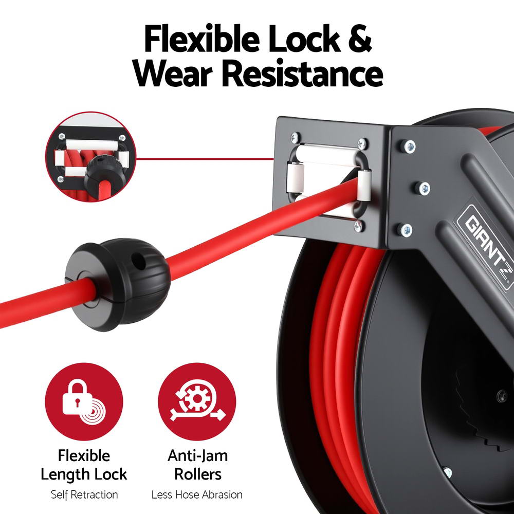 3/8 Inch x 15m Retractable Air Hose Reel – 300PSI