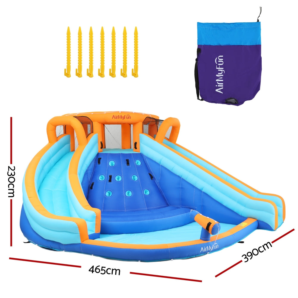 Kids Inflatable Pool Water Double Slide Park Jumping Castle 465X390CM