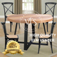 5pc 120cm Round Dining Table Set 4 Cross Back Chair Elm Timber Wood