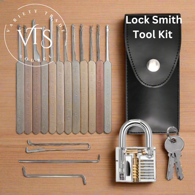 Locksmith Hand Tools  Set Transparent Visible Cutaway Practice Padlock With Broken Key Removing Hooks 15pcs set