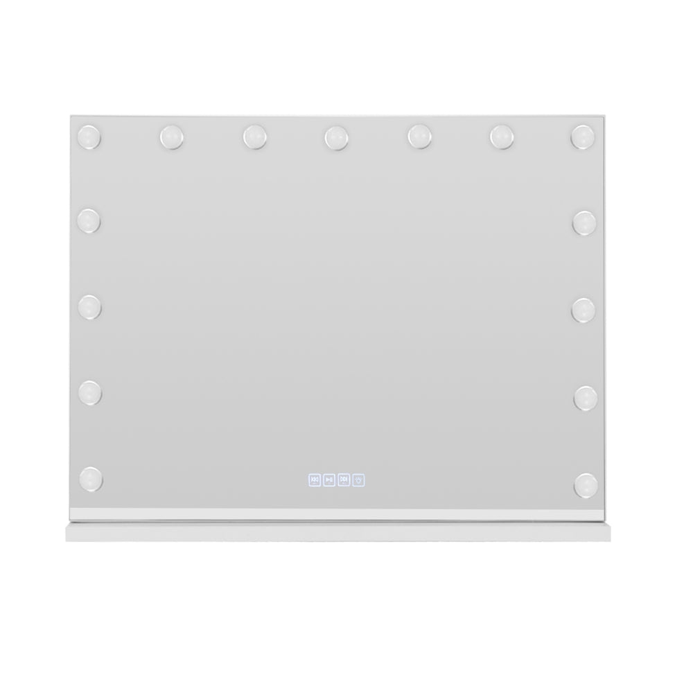 Bluetooth Makeup Mirror 80x58cm Hollywood Vanity with LED Light Wall