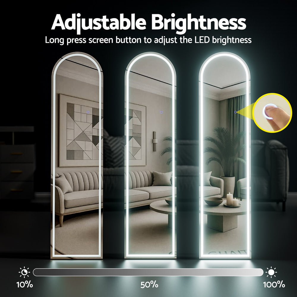 160cm Full Length LED Floor Mirror – Arch Dressing Mirror