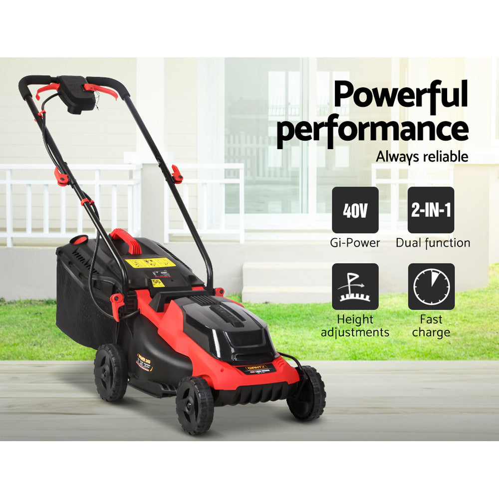 Lawn Mower Cordless 40V Battery Electric Lawnmower 34cm Width