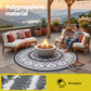 180cm Round Reversible Outdoor Rug – Grey