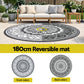 180cm Round Reversible Outdoor Rug – Grey