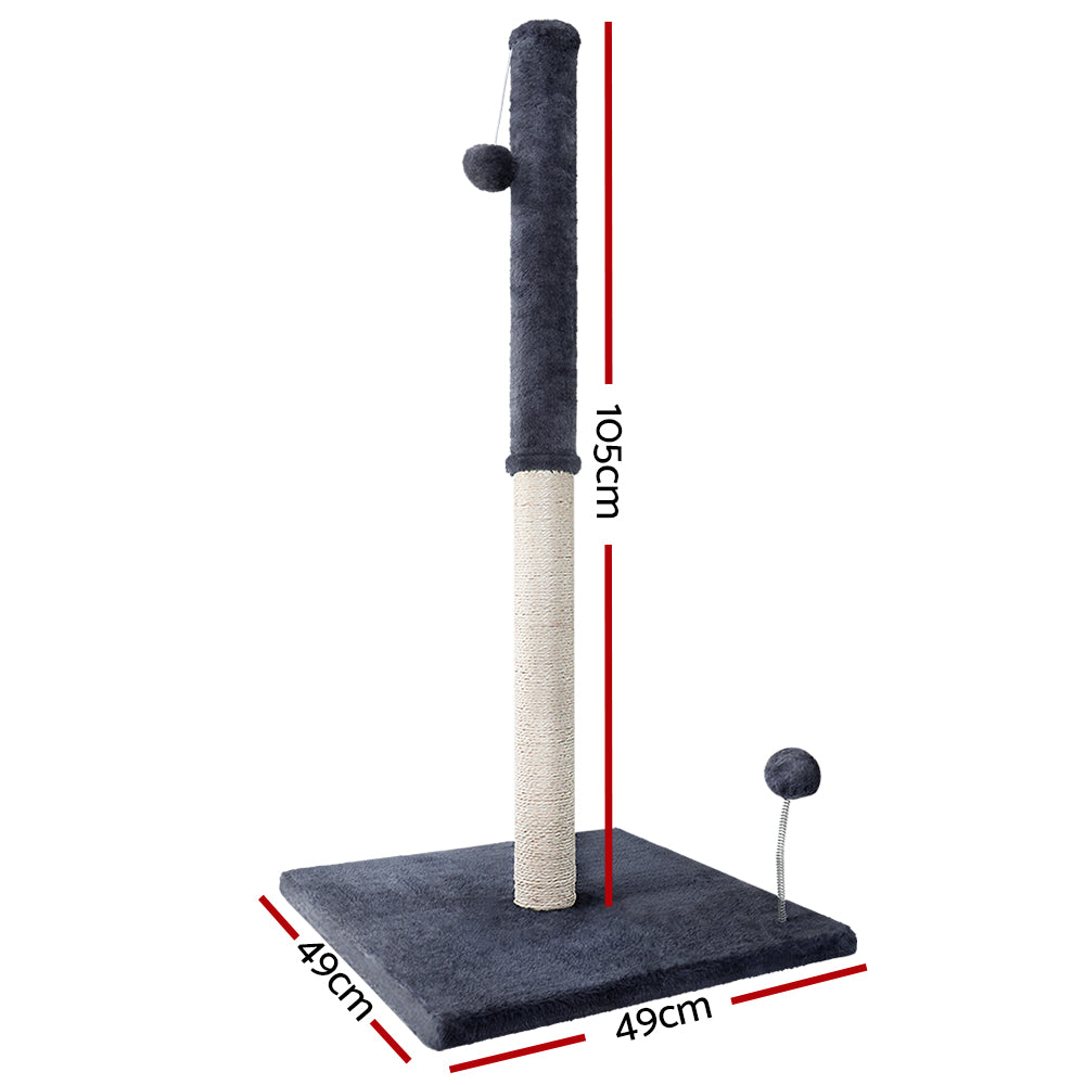 105cm Cat Tree with Scratching Posts, Condos & Hanging Toys – Grey
