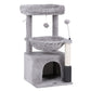 82cm Cat Tree Tower with Scratching Post – Light Grey