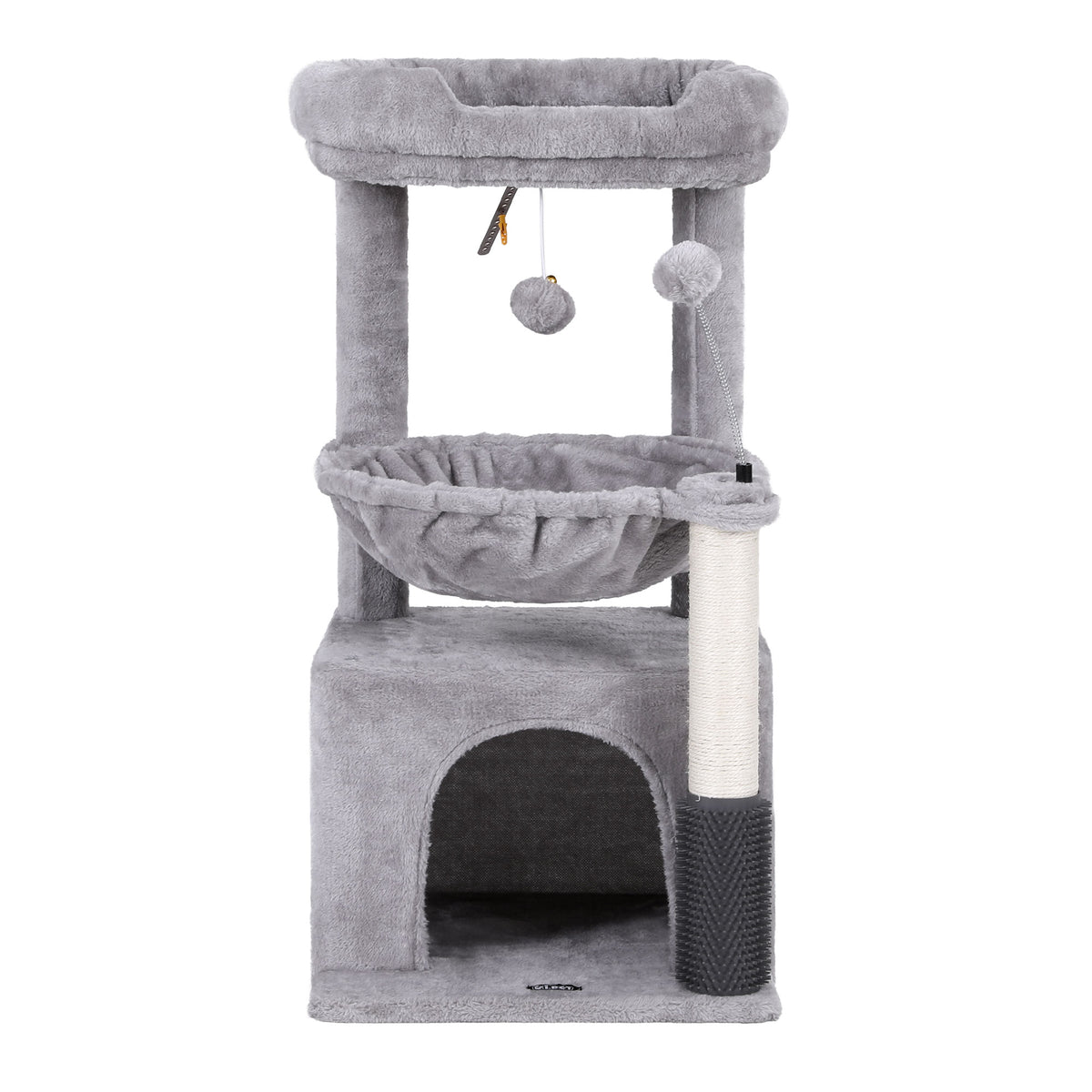 82cm Cat Tree Tower with Scratching Post – Light Grey