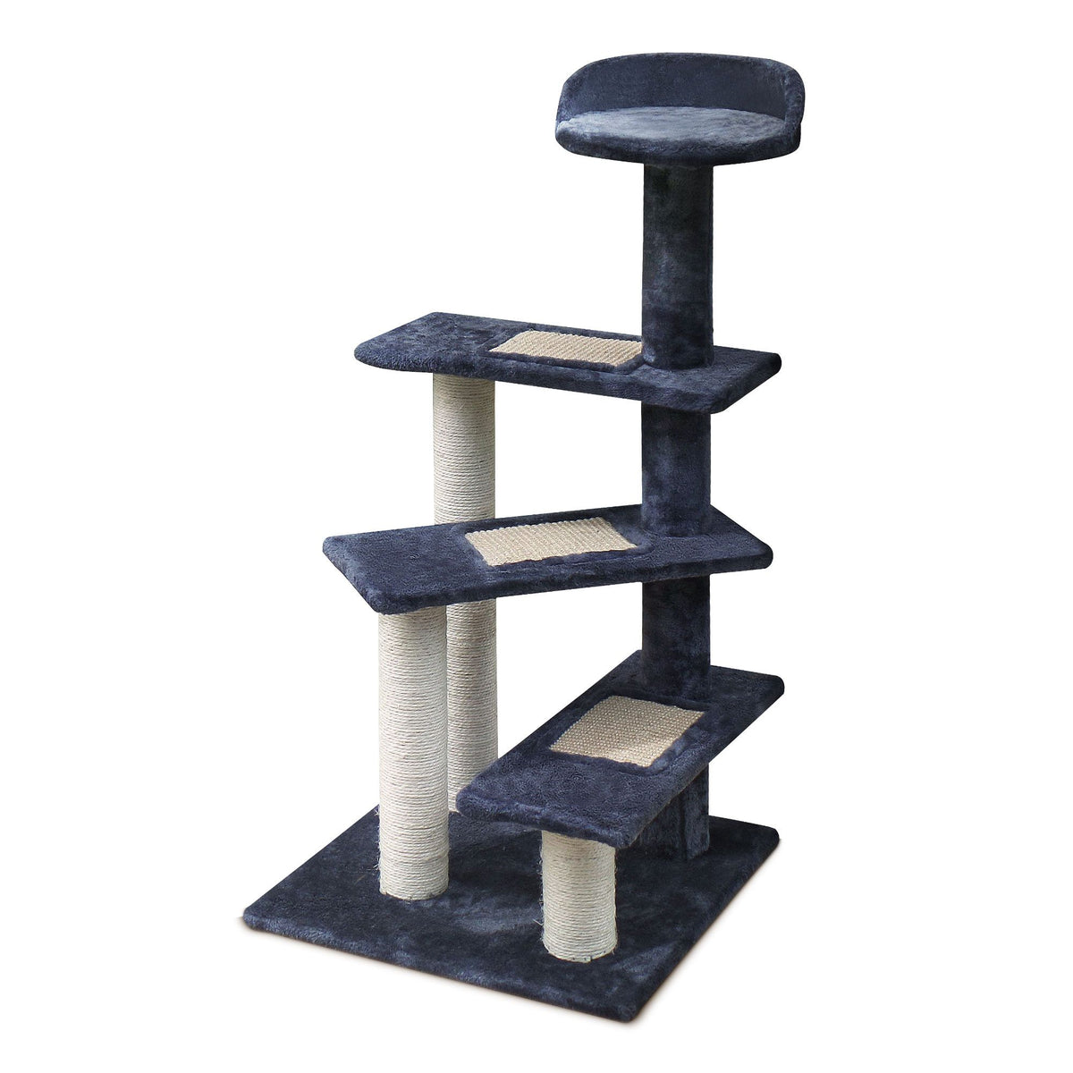 100cm Cat Tree Scratching Post Tower with Plush Bed – Grey