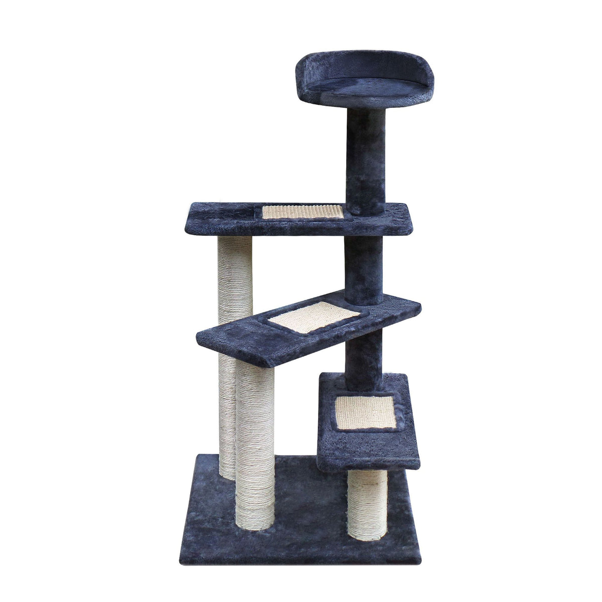 100cm Cat Tree Scratching Post Tower with Plush Bed – Grey