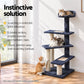 100cm Cat Tree Scratching Post Tower with Plush Bed – Grey