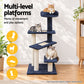 100cm Cat Tree Scratching Post Tower with Plush Bed – Grey